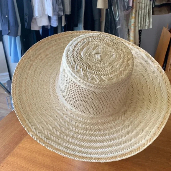 JANESSA LEONE ELSA BOATER STRAW SUN HAT SIZE Medium